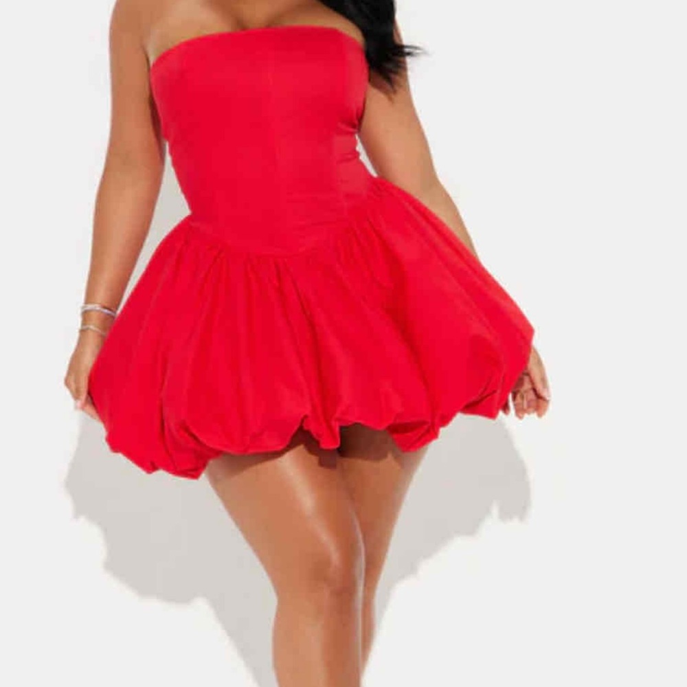 Fashion Nova Bold Red Strapless Dress